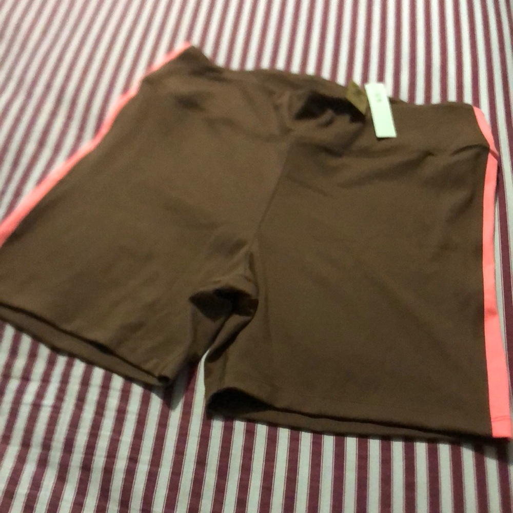 New PINK Victoria's Secret Brown and Pink High Waist Athletic Shorts